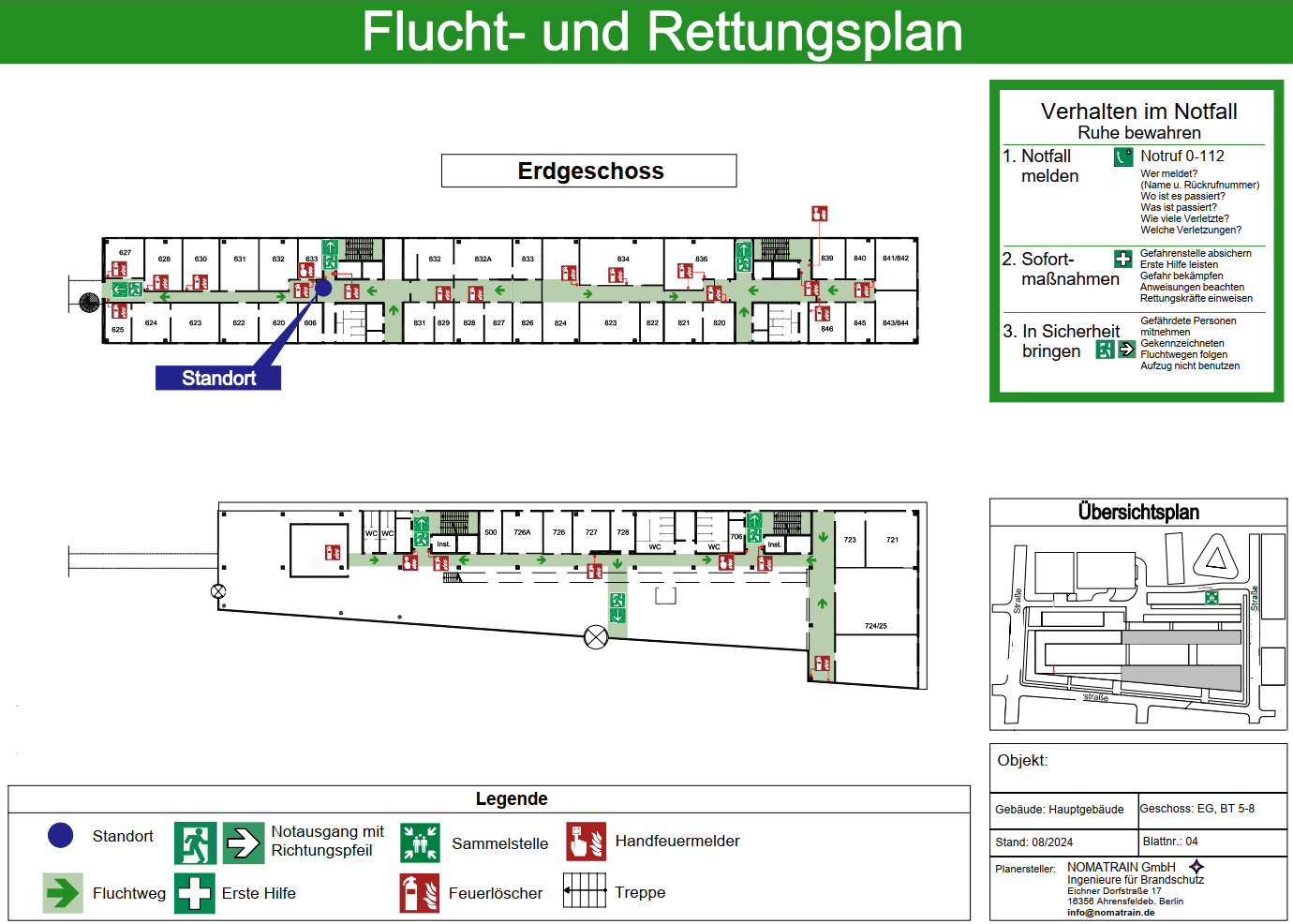 Brandschutzplan 4 Flucht- und Rettungsplan DIN ISO 23601