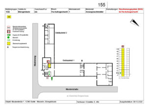 Brandschutzplan 3 Feuerwehr-Laufkarte DIN 14675