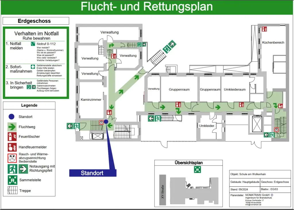 Brandschutzplan 1 Flucht- und Rettungspläne nach DIN ISO 23601